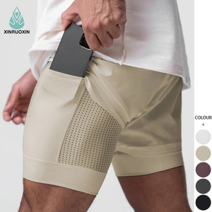 Custom Sweat Compression 2 In 1 Men Double Layer Gym Shorts