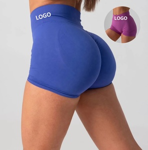Custom Logo Seamless Women Sports Fitness Shorts Tummy Control