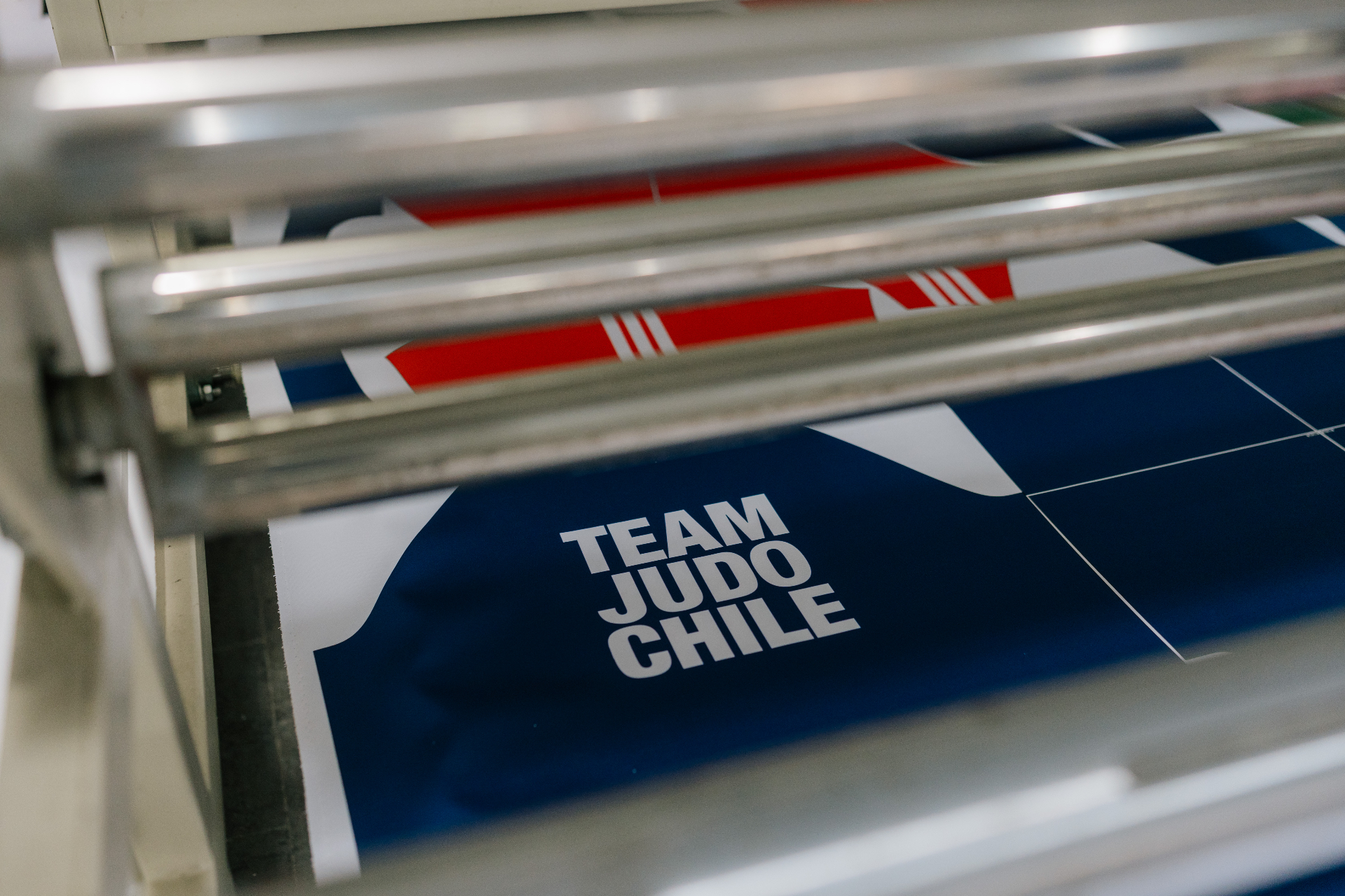 Sublimation printing department producing custom jersey panels